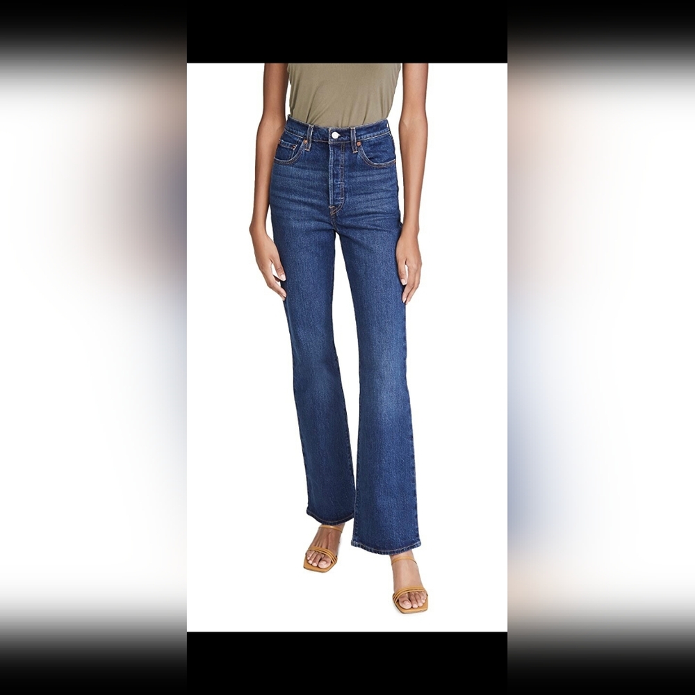 Levi's Dark Blue High-Rise Flare Jeans